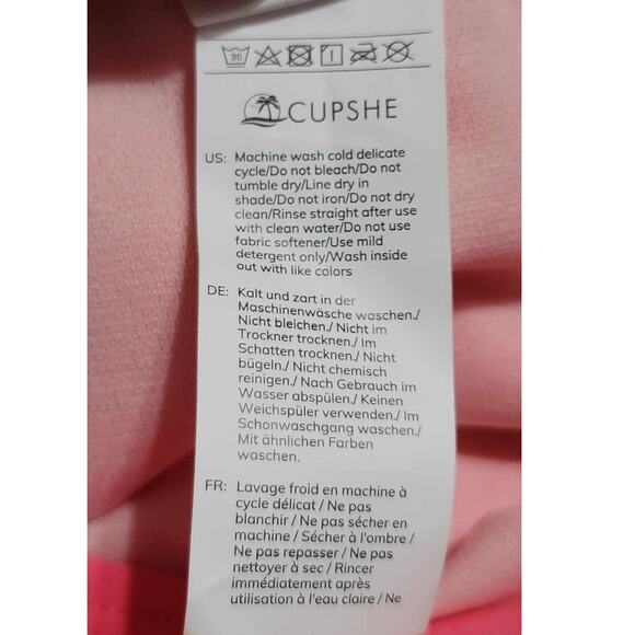 Cupshe Shirred Classic High Waist Swim Bikini Bottom Mercury Retrograde Pink XS - Picture 6 of 10